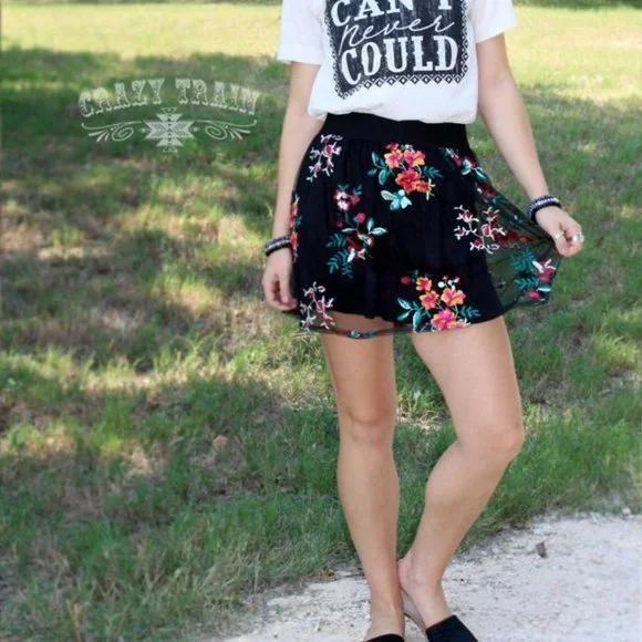 CrazyTrain - Floral Fleek Skirt - Picture 1 of 3